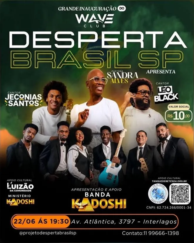 DESPERTA BRASIL SP REÚNE GRANDES NOMES DA MÚSICA GOSPEL EM EVENTO ESPECIAL NA ZONA SUL DE SÃO PAULO